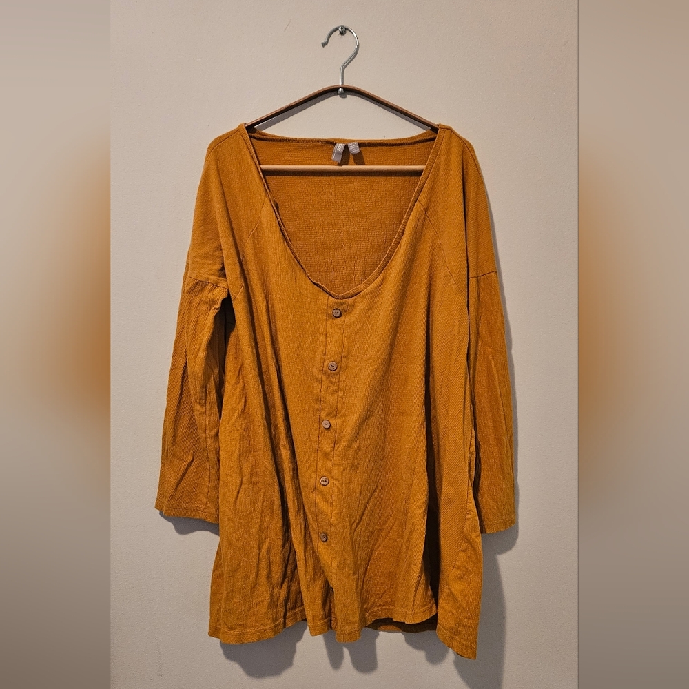 ASOS Oversized Mustard Button-Down Dress